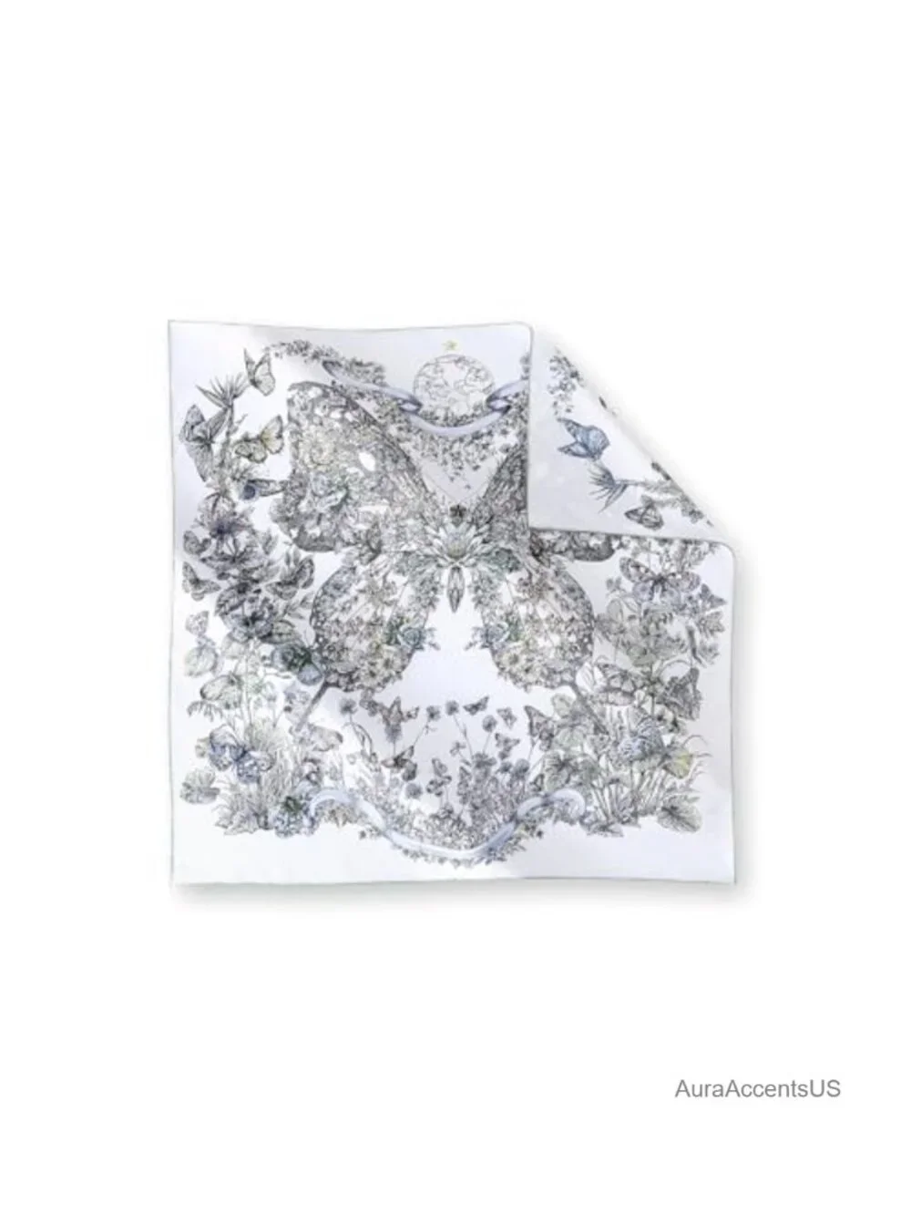 100% Mulberry Silk Square Scarf for Women 25.6